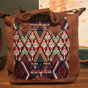 Gypsies & Debutantes Guatemalan weave leather bag